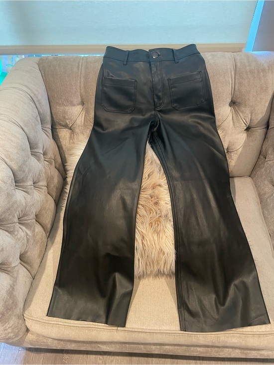 Pants - Zara wide leg ankle faux leather pants